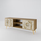 SAND SCULPTURES 2-Door TV Stand in Oak Effect