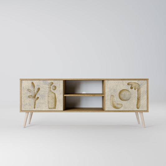 SAND SCULPTURES 2-Door TV Stand in Oak Effect