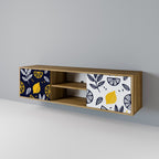 CITRUS BLACK AND WHITE 2-Door TV Stand in Oak Effect