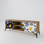 CITRUS BLACK AND WHITE 2-Door TV Stand in Oak Effect