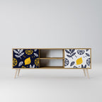 CITRUS BLACK AND WHITE 2-Door TV Stand in Oak Effect