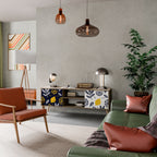 CITRUS BLACK AND WHITE 2-Door TV Stand in Oak Effect