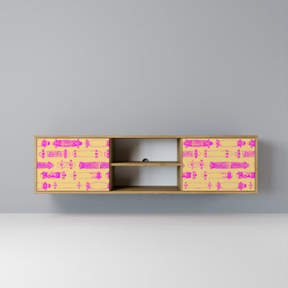 SKATEBOARD ARTISTRY 2-Door TV Stand in Oak Effect