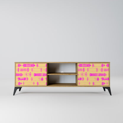 SKATEBOARD ARTISTRY 2-Door TV Stand in Oak Effect