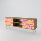 SKATEBOARD ARTISTRY 2-Door TV Stand in Oak Effect