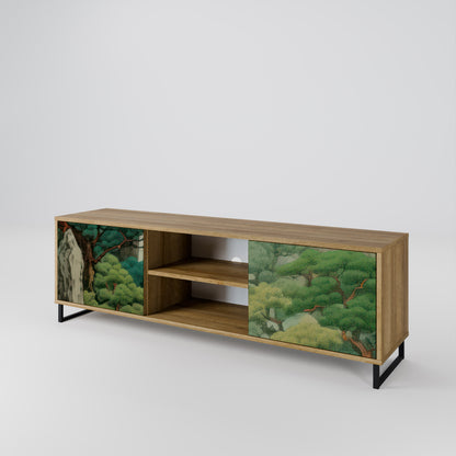 VERDURE ABYSS 2-Door TV Stand in Oak Effect