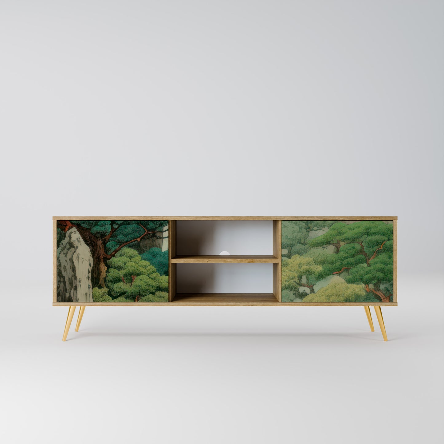 VERDURE ABYSS 2-Door TV Stand in Oak Effect