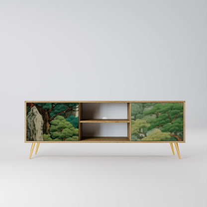 VERDURE ABYSS 2-Door TV Stand in Oak Effect