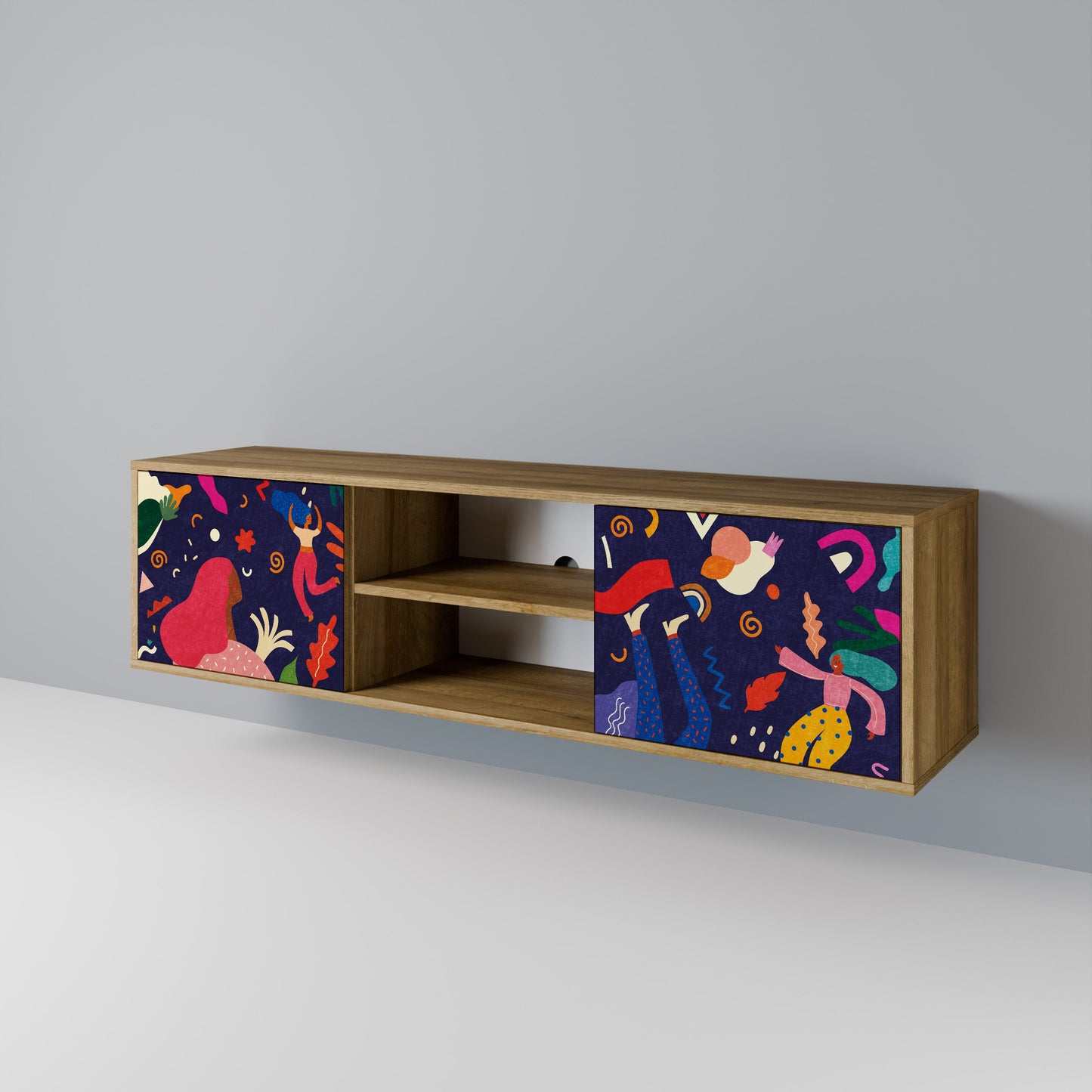 FESTIVE PLEASURES 2-Door TV Stand in Oak Effect