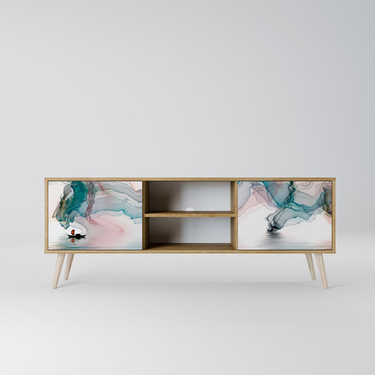 VELVET CROSSING 2-Door TV Stand in Oak Effect