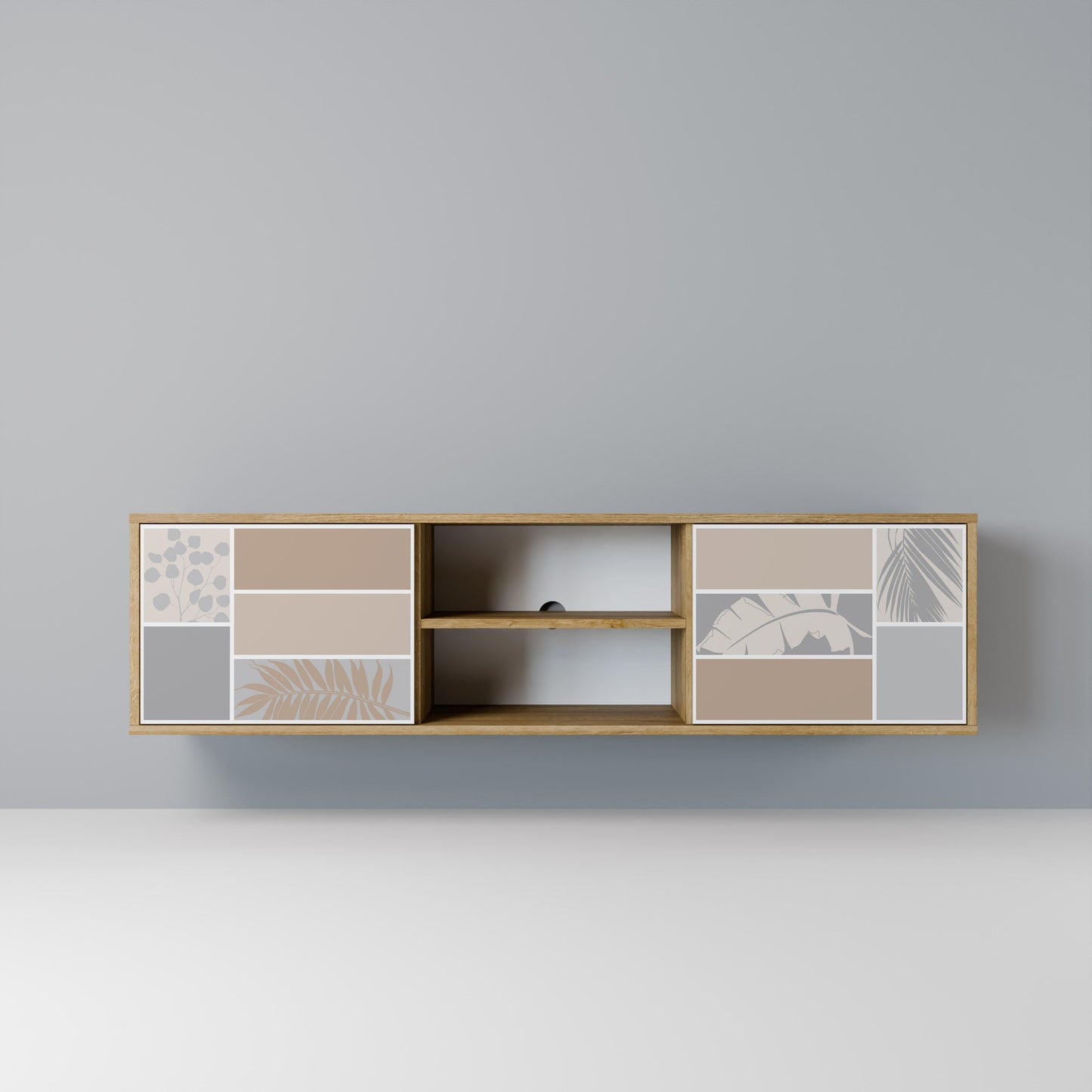TROPICAL SHAPES 2-Door TV Stand in Oak Effect