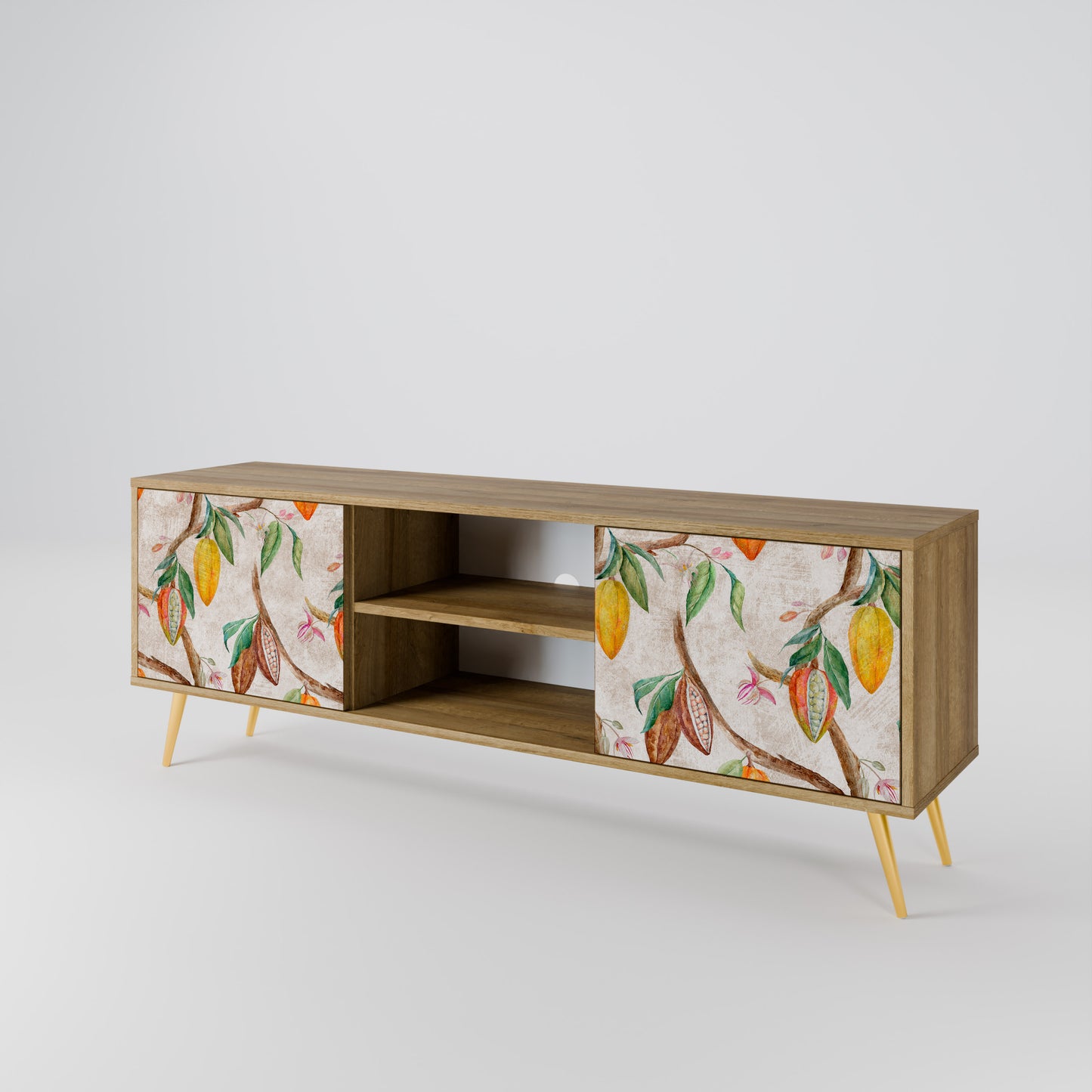 COCOA FRUITS 2-Door TV Stand in Oak Effect
