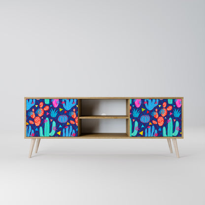 CACTUS VIBES 2-Door TV Stand in Oak Effect