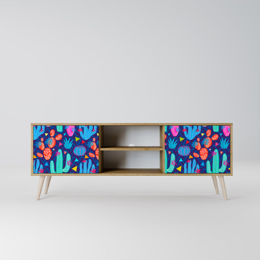 CACTUS VIBES 2-Door TV Stand in Oak Effect