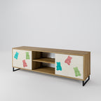 GUMMY BEARS 2-Door TV Stand in Oak Effect