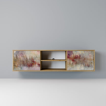 VEILED SUMMIT 2-Door TV Stand in Oak Effect