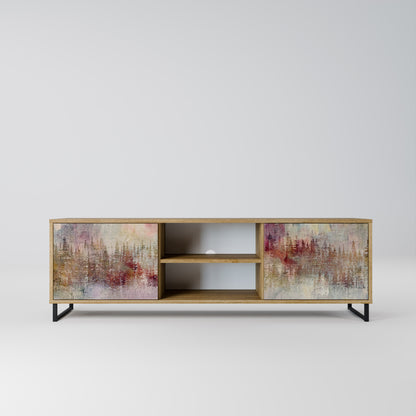 VEILED SUMMIT 2-Door TV Stand in Oak Effect