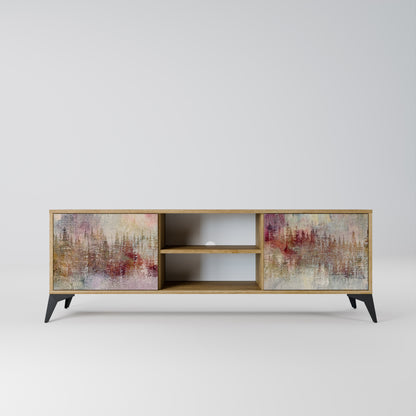 VEILED SUMMIT 2-Door TV Stand in Oak Effect