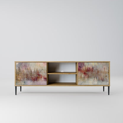 VEILED SUMMIT 2-Door TV Stand in Oak Effect
