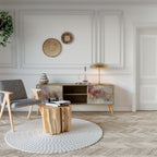 VEILED SUMMIT 2-Door TV Stand in Oak Effect