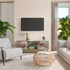 VEILED SUMMIT 2-Door TV Stand in Oak Effect