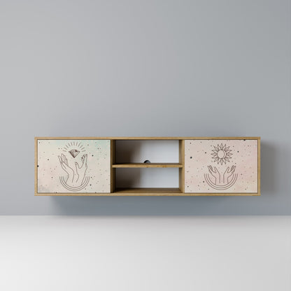 DELICATE BEAUTY 2-Door TV Stand in Oak Effect