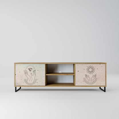 DELICATE BEAUTY 2-Door TV Stand in Oak Effect