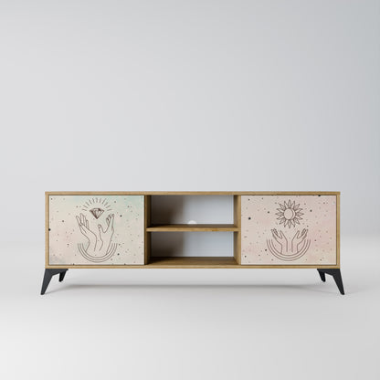 DELICATE BEAUTY 2-Door TV Stand in Oak Effect
