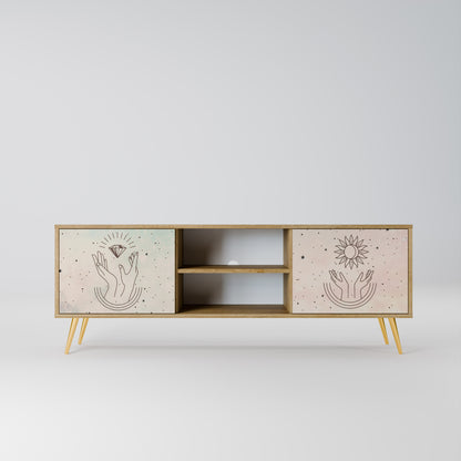 DELICATE BEAUTY 2-Door TV Stand in Oak Effect