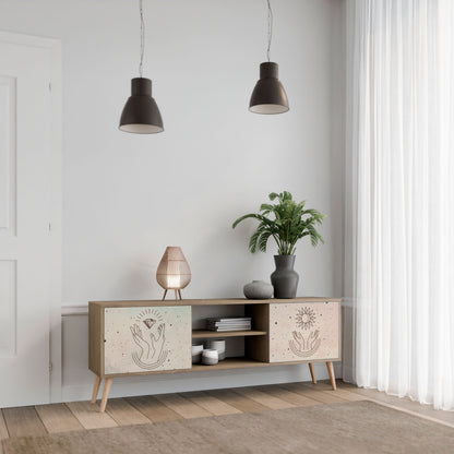 DELICATE BEAUTY 2-Door TV Stand in Oak Effect