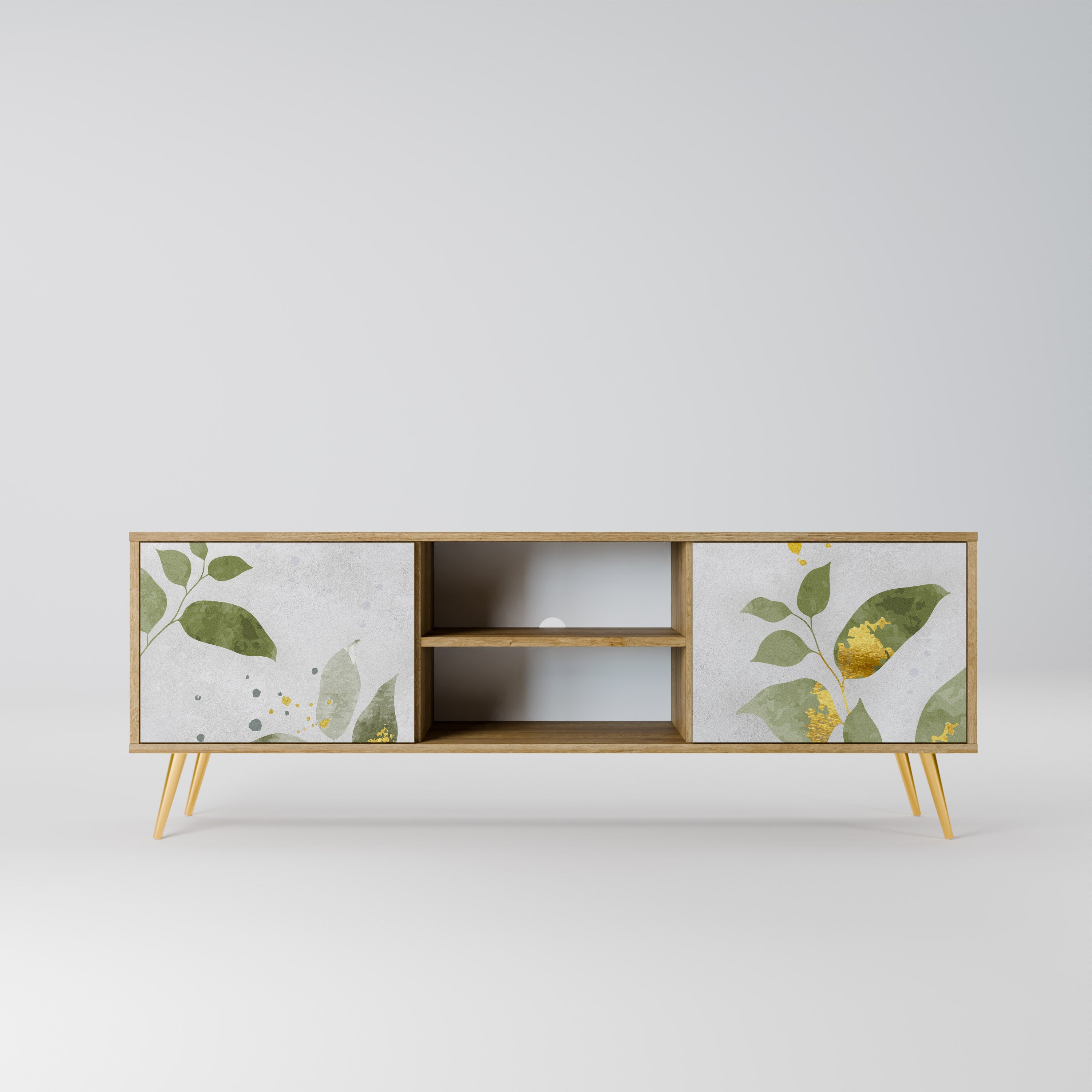 ELEGANT BOTANICS 2-dörrars TV-bänk i ekeffekt