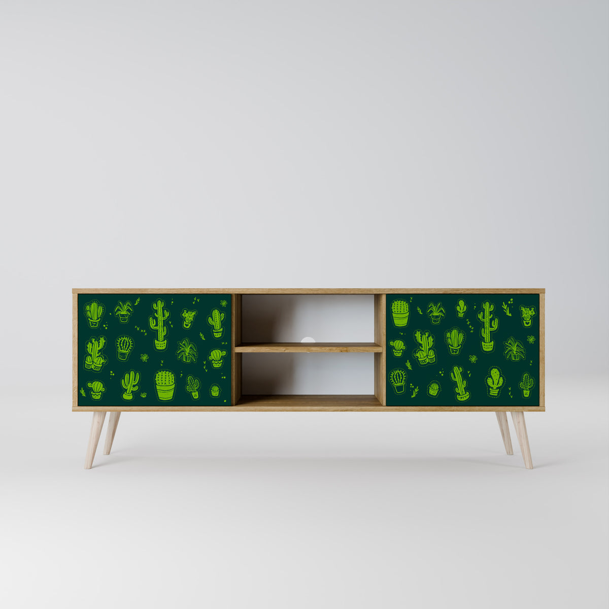 DESERT GREEN TV-bänk med två dörrar