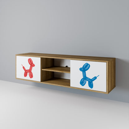 CHILDHOOD MEMORY 2-Door TV Stand in Oak Effect
