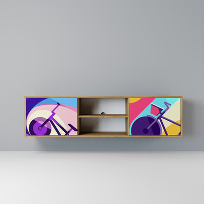 BIKE DREAMS 2-Door TV Stand in Oak Effect