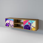BIKE DREAMS 2-Door TV Stand in Oak Effect