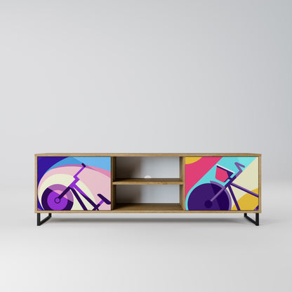 BIKE DREAMS 2-Door TV Stand in Oak Effect