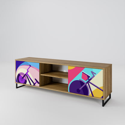 BIKE DREAMS 2-Door TV Stand in Oak Effect