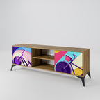 BIKE DREAMS 2-Door TV Stand in Oak Effect