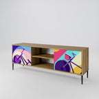 BIKE DREAMS 2-Door TV Stand in Oak Effect