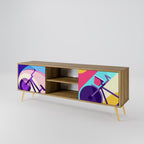 BIKE DREAMS 2-Door TV Stand in Oak Effect