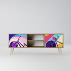 BIKE DREAMS 2-Door TV Stand in Oak Effect