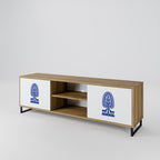 POLISH FOLK ART 2-Door TV Stand in Oak Effect