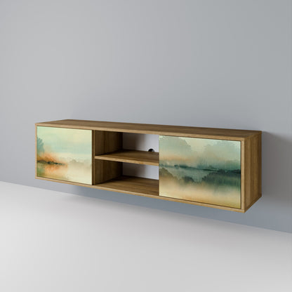 MORNING BY THE LAKE 2-Door TV Stand in Oak Effect