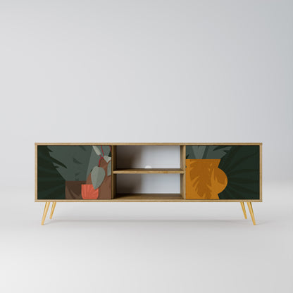 TROPICAL COMPOSITION 2-Door TV Stand in Oak Effect