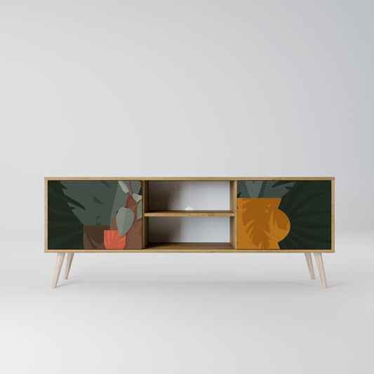 TROPICAL COMPOSITION 2-Door TV Stand in Oak Effect