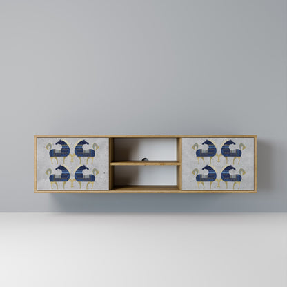 MAJESTIC STEED 2-Door TV Stand in Oak Effect