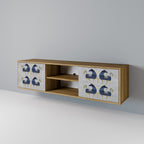 MAJESTIC STEED 2-Door TV Stand in Oak Effect