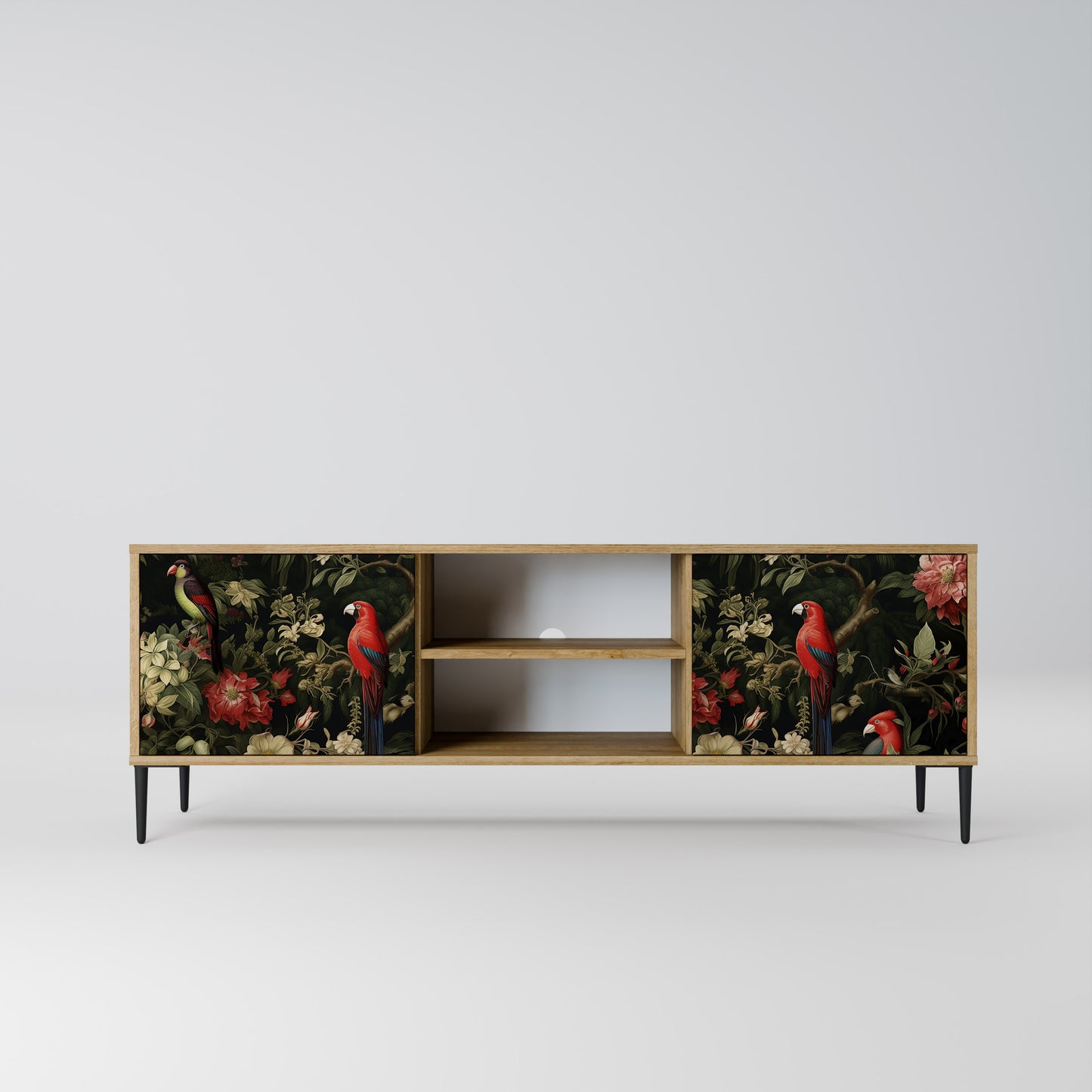 AVIAN GREENERY 2-Door TV Stand in Oak Effect