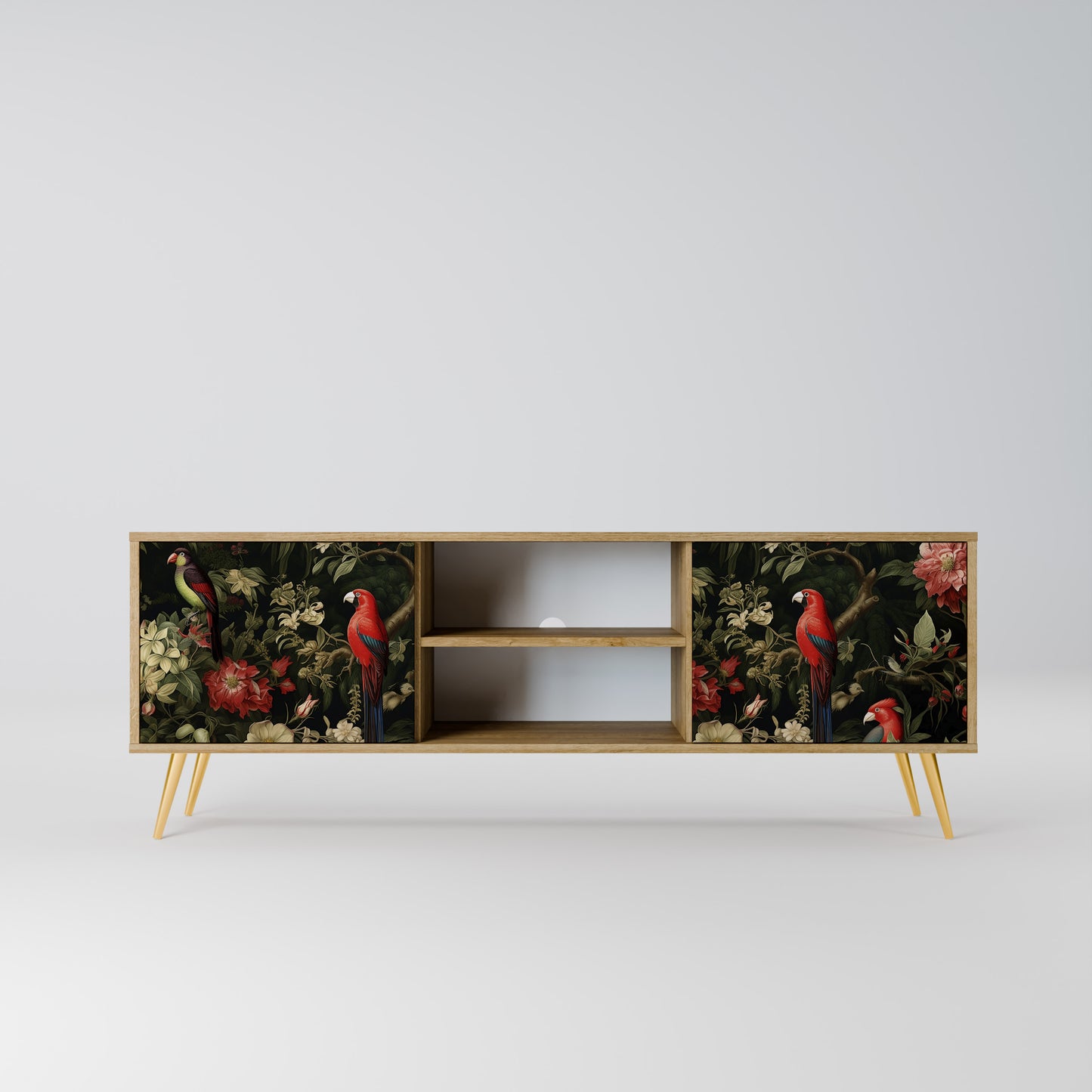 AVIAN GREENERY 2-Door TV Stand in Oak Effect