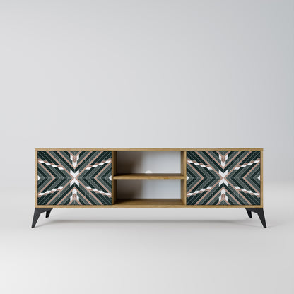 DIMENSION DELIGHTS 2-Door TV Stand in Oak Effect